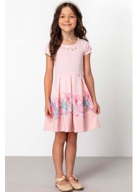 vestido jacquard infantil feminino ocean rosa dingdang 853401 1