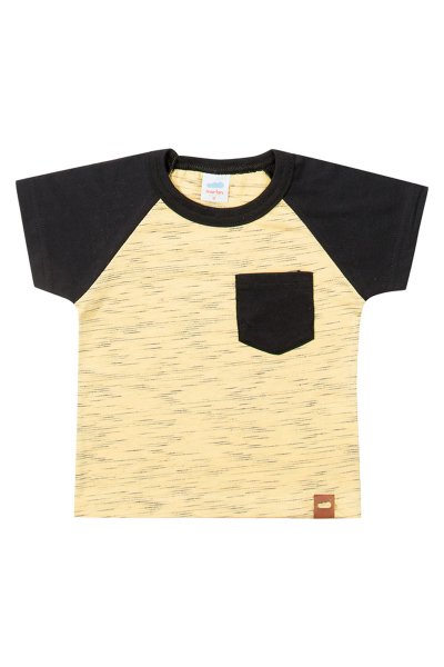 Camiseta c/ Bolso Bebê Menino Amarelo - Marlan