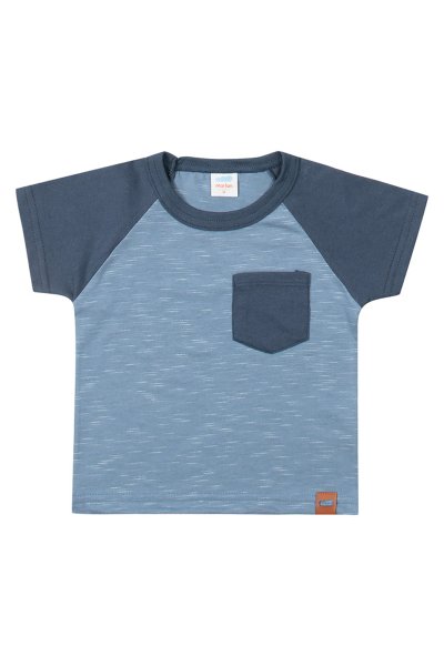 Camiseta c/ Bolso Bebê Menino Azul - Marlan