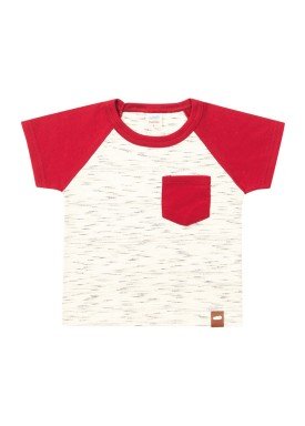 camiseta meia malha com bolso bebe masculina marfim marlan 40481