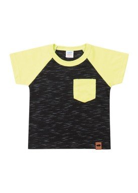 camiseta meia malha com bolso bebe masculina preto marlan 40481