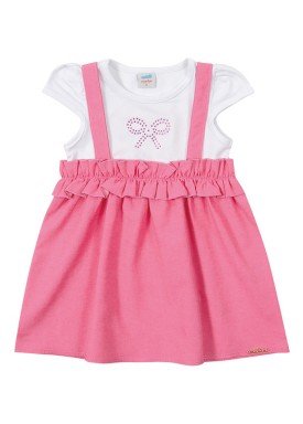 vestido chambray bebe feminino rosa marlan 40429