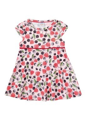 vestido ponto roma bebe feminino cerejas rosa marlan 40430