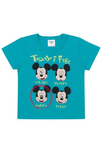 Camiseta Bebê Menino Mickey Azul - Marlan