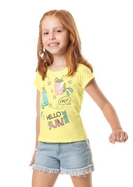 camiseta meia malha infantil feminina sunshine amarelo marlan 44768 1