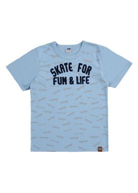camiseta meia malha infantil masculina skate azul marlan 64617