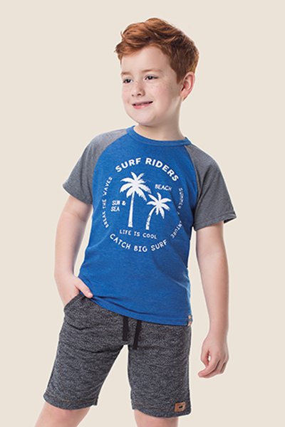 Camiseta Infantil Menino Surf Riders Azul - Marlan