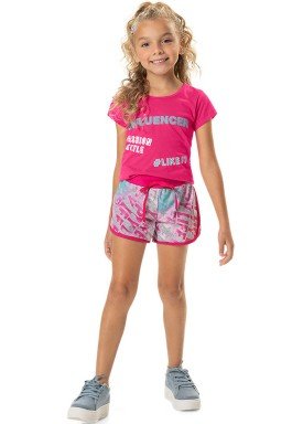conjunto blusa e short infantil feminino influencer rosa marlan 44760 1