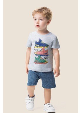 conjunto camiseta e bermuda infantil masculino shoes mescla marlan 62492 1