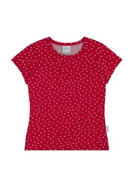 blusa cotton infantil juvenil feminino bolinhas vermelho alakazoo 31582