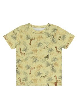 camiseta meia malha bebe masculina safari amarelo alakazoo 33102