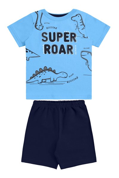 Conjunto Bebê Menino Super Roar Azul - Alakazoo