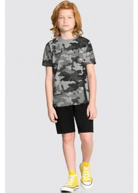 conjunto camiseta e bermuda infantil juvenil masculino camuflado mescla alakazoo 34015 1