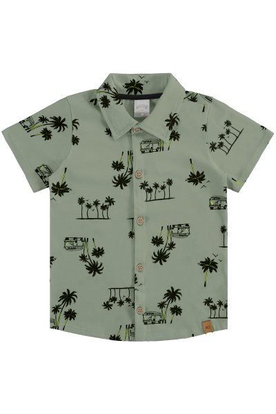 Camisa Infantil Menino Vacation Verde - Alakazoo