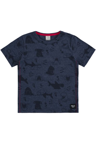 Camiseta Infantil Menino Sharks Marinho - Alakazoo