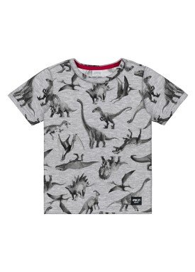 camiseta meia malha infantil masculina dinossauros mescla alakazoo 34667