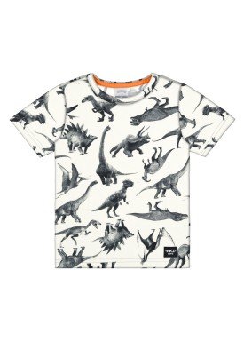 camiseta meia malha infantil masculina dinossauros offwhite alakazoo 34667