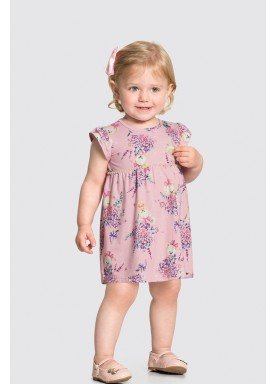 vestido malha modelli bebe feminino floral rosa alakazoo 34957 1