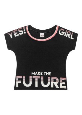 blusa meia malha infantil feminina future preto elian 251452
