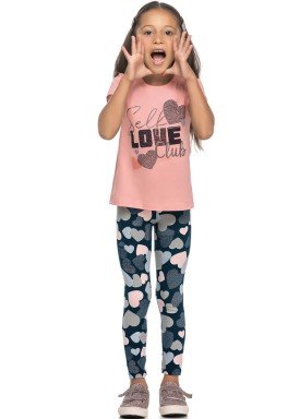 conjunto blusa e legging infantil juvenil feminino self love rosa elian 251440 1