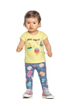 conjunto blusa e legging bebe feminino fruit party amarelo elian 211169 1
