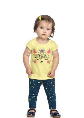 conjunto blusa e legging bebe feminino queen amarelo elian 211160 1