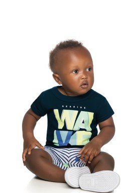conjunto camiseta e bermuda bebe masculino wave marinho elian 20907 1