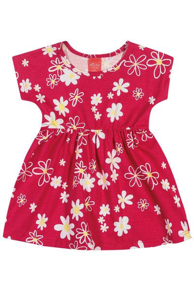 Vestido Bebê/Infantil Menina Floral Vermelho - Elian
