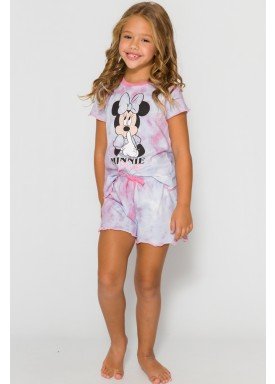 pijama curto infantil feminino minnie lilas evanilda 49030029