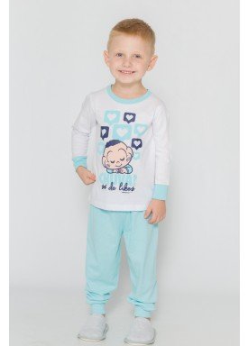 pijama longo infantil masculino turma monica branco evanilda 41040014