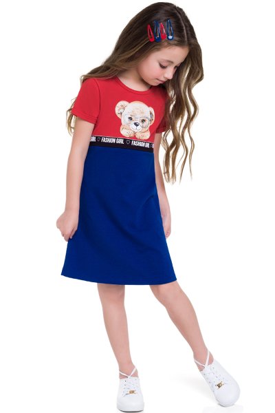 Vestido Infantil Menina Fashion Girl Vermelho - Brandili