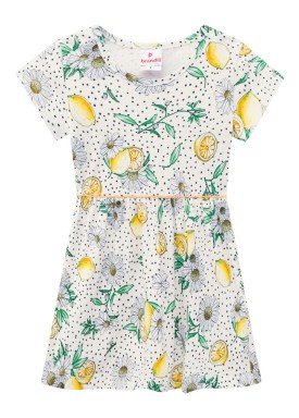 vestido meia malha infantil feminino lemons natural brandili 24753