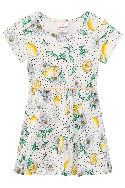 Vestido Infantil Menina Lemons Natural - Brandili