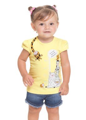 blusa cotton bebe feminina animais amarelo alenice 41248 1