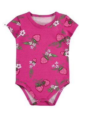 body cotton bebe feminino morangos pink alenice 41236