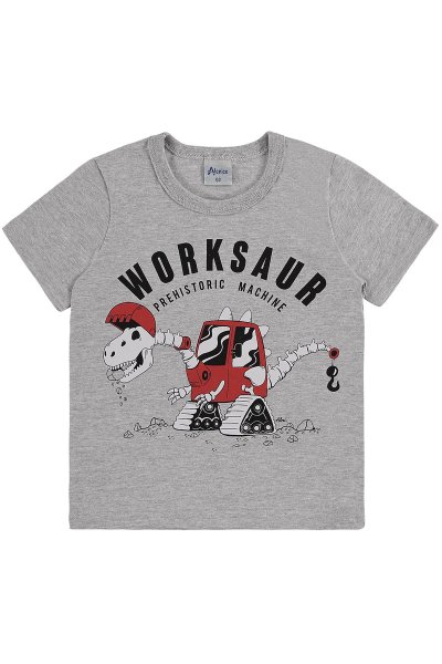 Camiseta Infantil Menino Worksaur Mescla - Alenice
