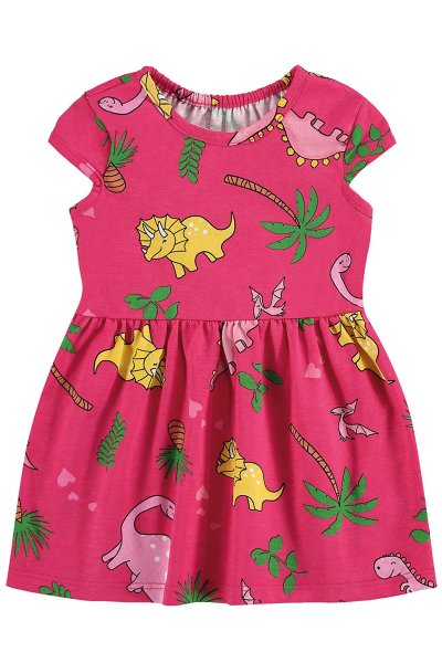 Vestido Bebê/Infantil Menina Dinos Pink - Alenice