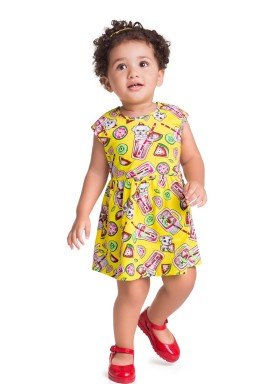 vestido meia malha infantil feminino limonada amarelo brandili 34807 1