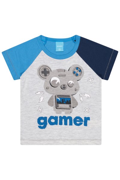 Camiseta Infantil Menino Gamer Mescla - Kamylus