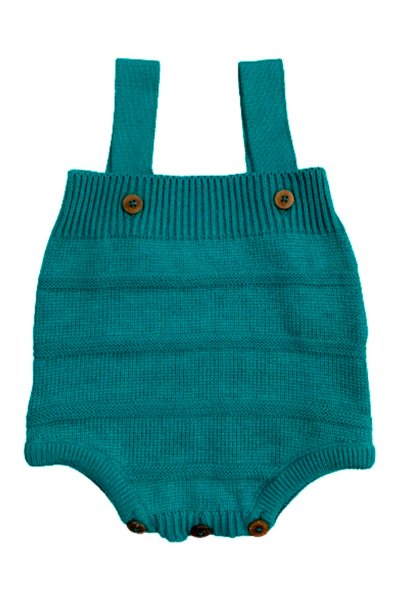 Romper Tricô Bebê/Infantil Unissex Verde - Remyrô