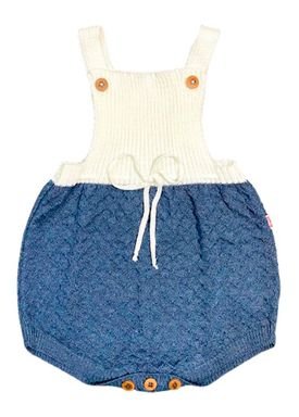 jardineira trico bebe infantil feminino azul remyro 116
