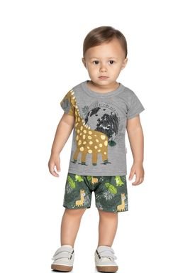 conjunto camiseta e bermuda bebe masculino girafa mescla elian 20979 1