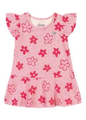 vestido cotton bebe feminino flowers rosa elian 211192