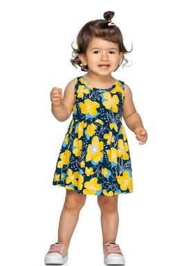 vestido meia malha bebe infantil feminino flores marinho elian 211183 1