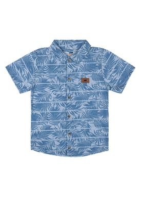 camisa meia malha flame infantil juvenil masculina folhagem azul marlan 64690