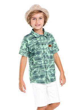 camisa meia malha flame infantil juvenil masculina folhagem verde marlan 64690 1
