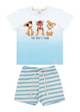 conjunto camiseta e bermuda bebe masculino dogs team branco marlan 60504 1