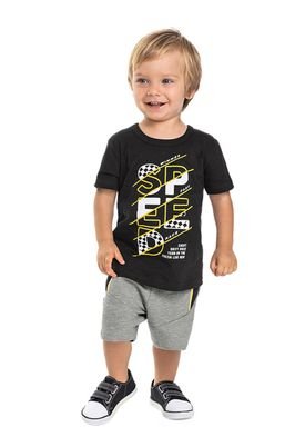 conjunto camiseta e bermuda infantil masculino speed preto marlan 62546 1