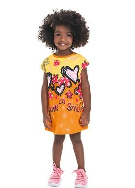 vestido meia malha infantil feminino love laranja marlan 62569 1