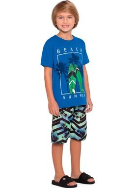 conjunto camiseta e bermuda infantil juvenil masculino beach azul fakini forfun 3368 1
